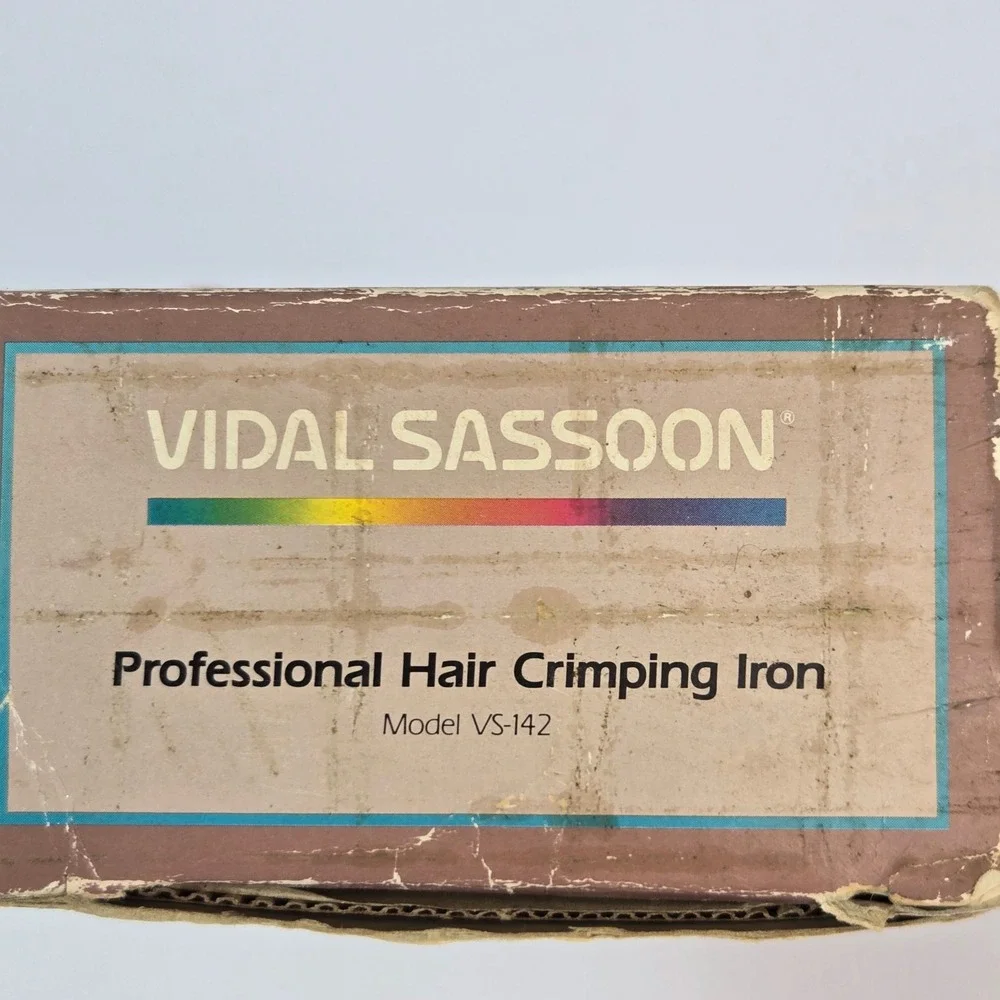 Vidal Sassoon Professional Hair Crimping Iron VS-142 Vintage 80s Taupe with Box